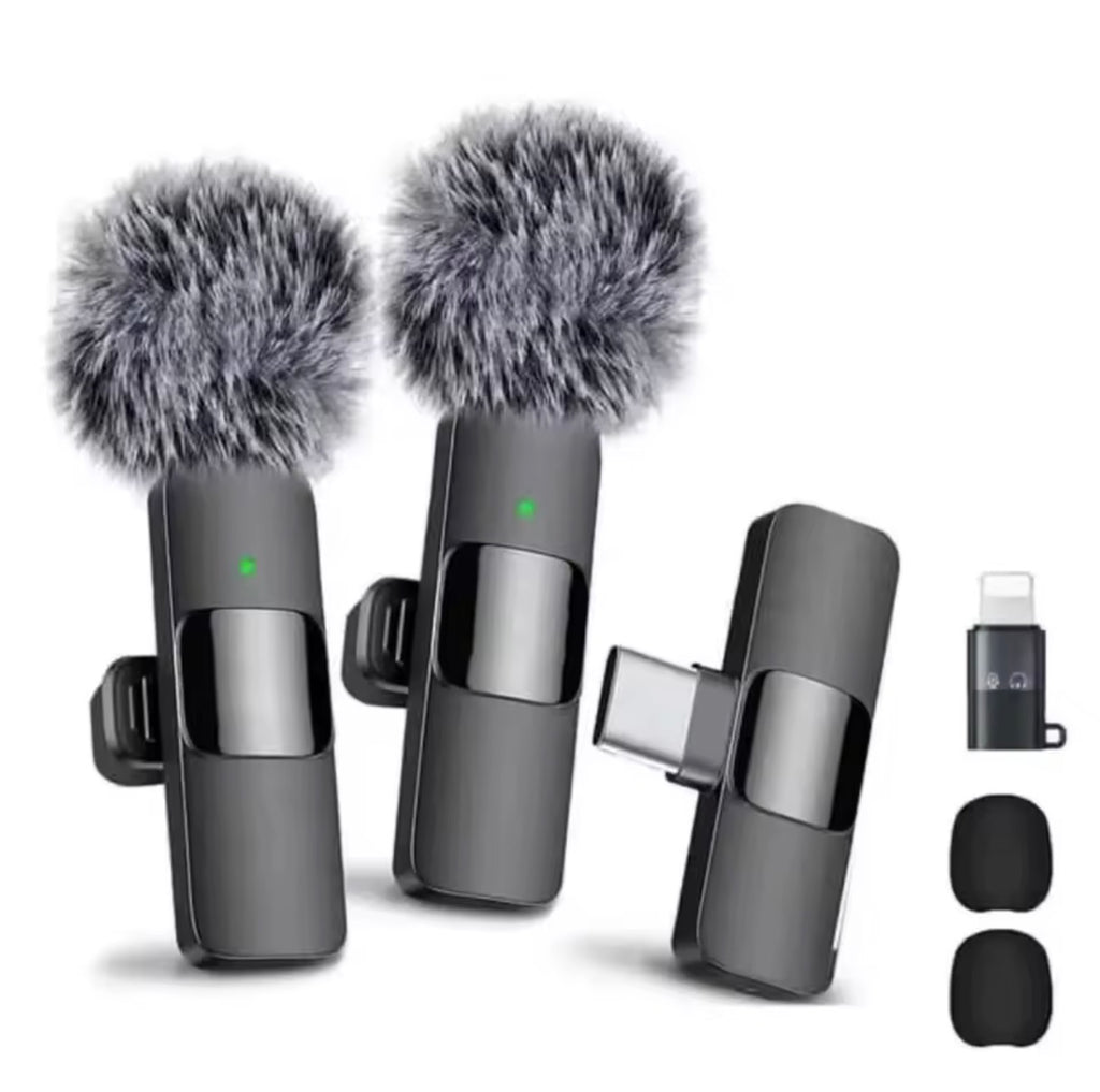 Wireless Lavalier Microphone for iPhone & Android – Noise Reduction Mini Mic