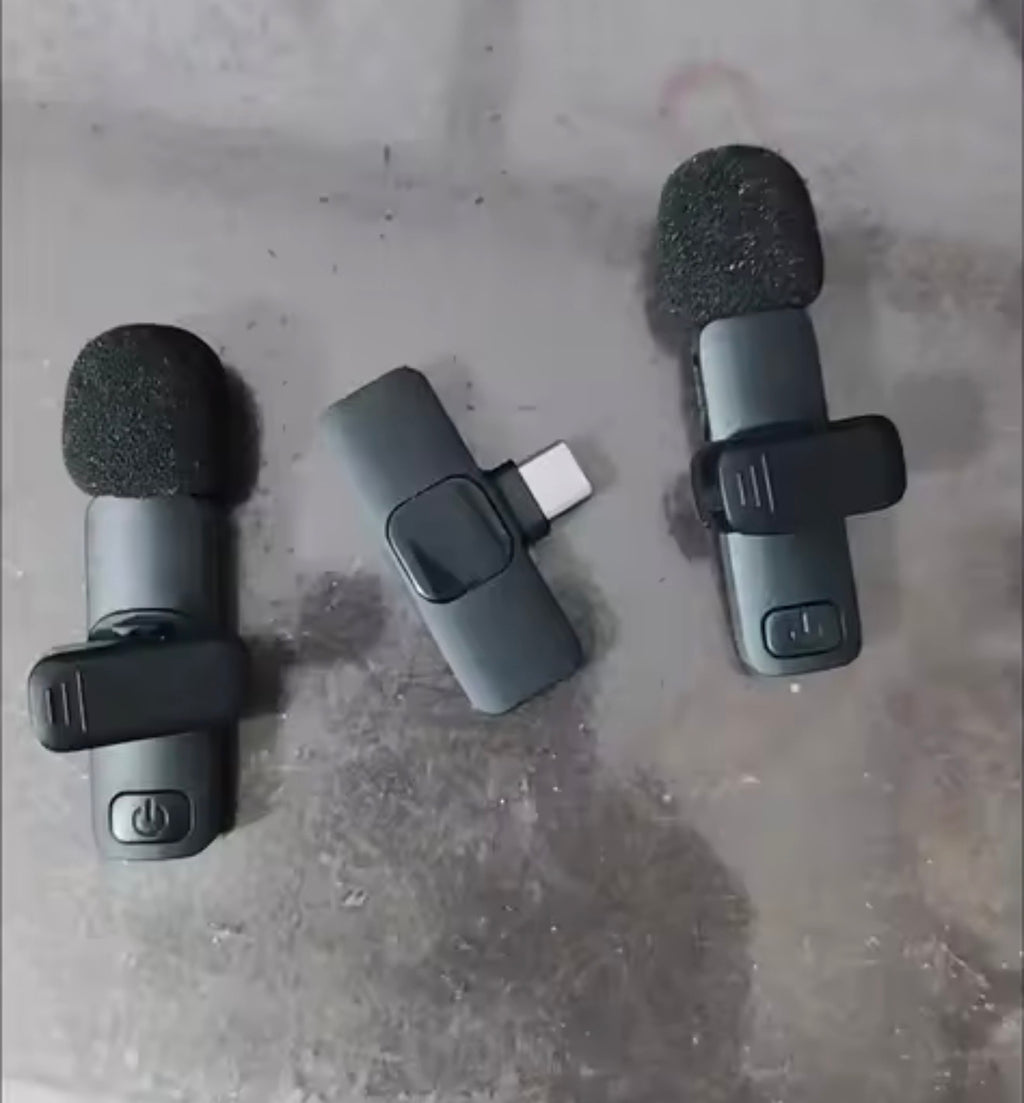 Wireless Lavalier Microphone for iPhone & Android – Noise Reduction Mini Mic